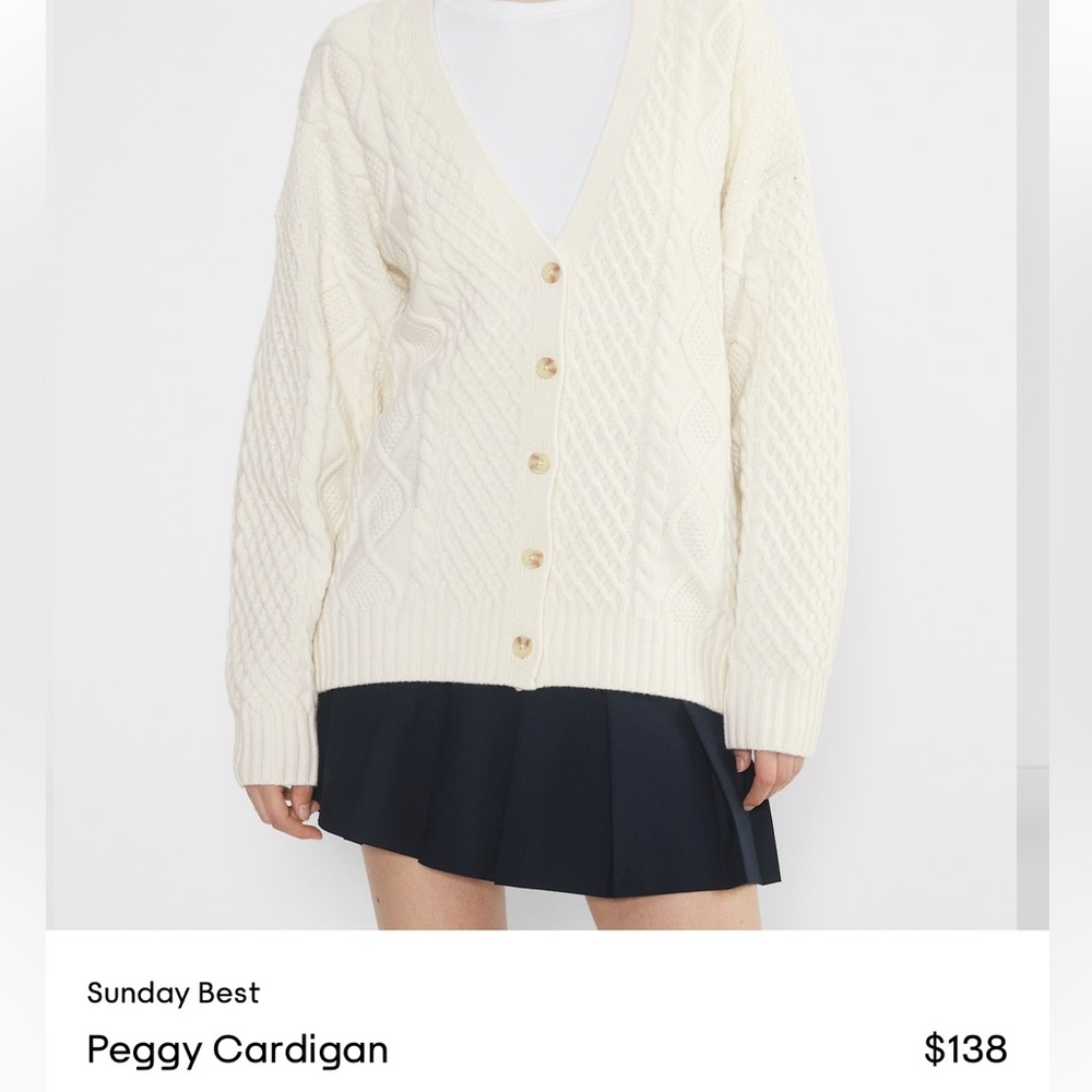 Sunday Best Cable Knit Cardigan - Cream
